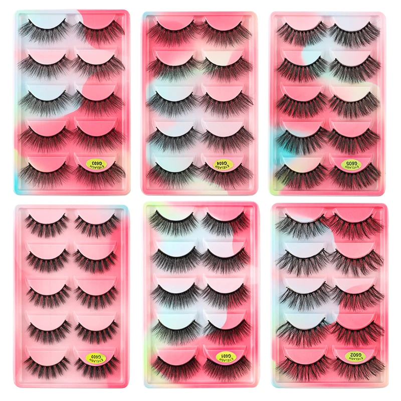 Wholesale NEW Mink Eyelashes 3/5 pairs lashes natural soft 3d mink lashes reusable false eyelashes Makeup Faux Cilios in Bulk