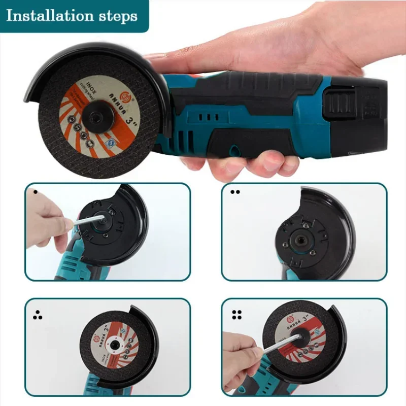 

l 12V Mini Brushless Angle Grinder with Rechargeable Lithium Battery Cordless Polishing Machine Diamond Cutting With accessorie