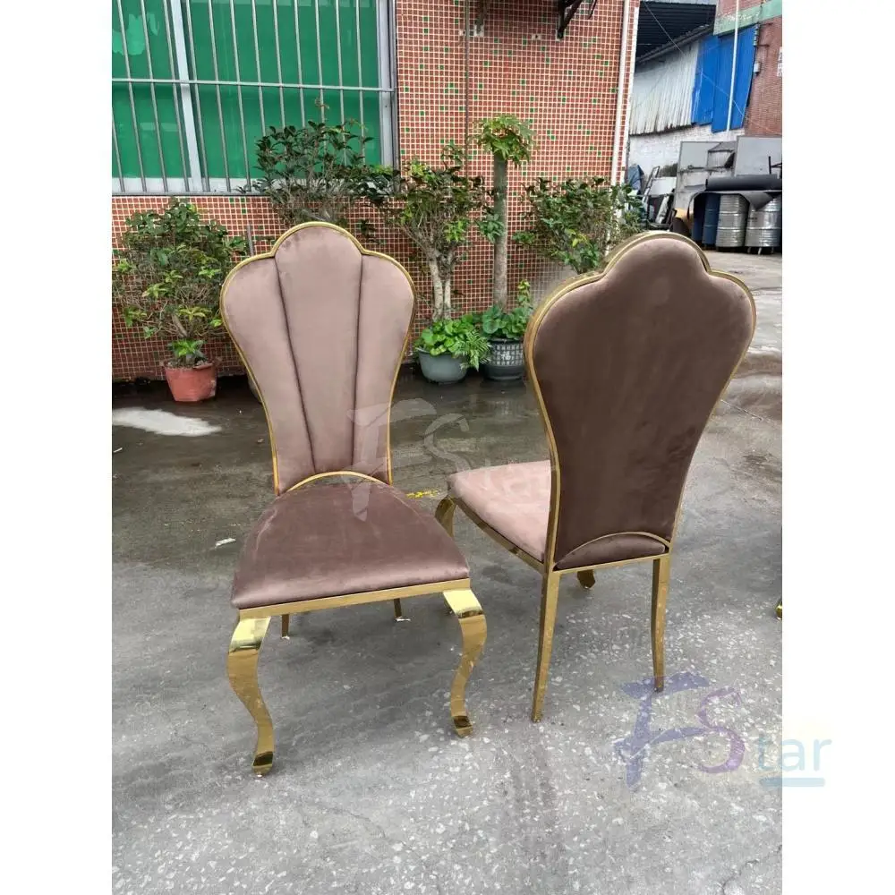 High Back flowers design pu leather Plum blossom shape stainless steel wedding furniture Dining Chair