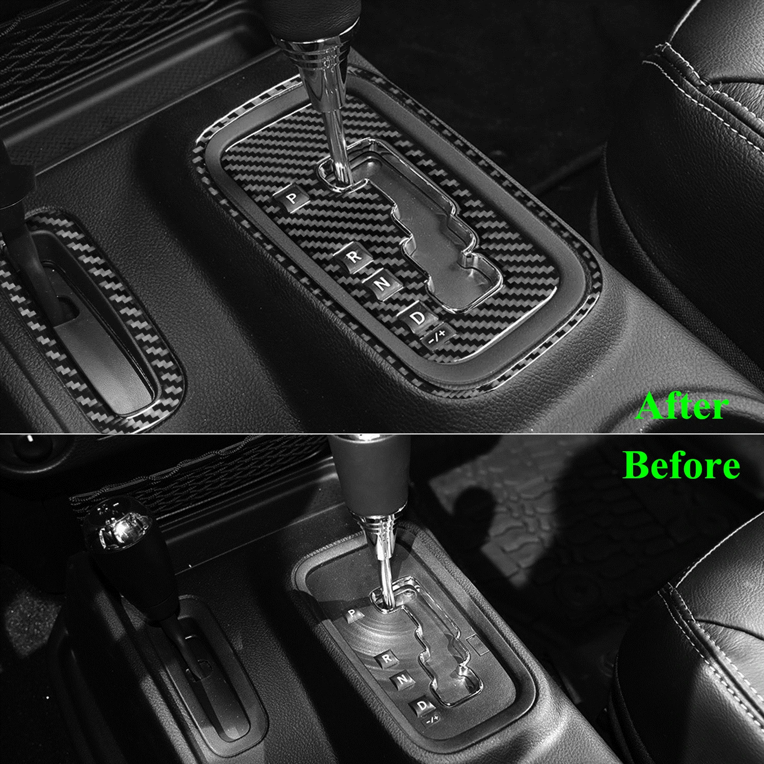 for Jeep Wrangler JK 2011 2012 2013 2014 2015 2016 2017 Car Gear Shift Decoration Real Carbon Fiber Stickers Interior Accessory