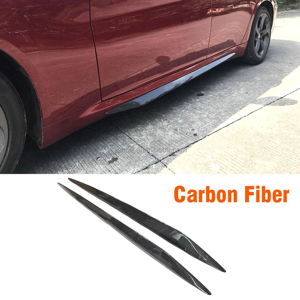 Carbon Fiber Side Skirts Bumper Aprons Sticker For Alfa Romeo Giulia Sedan 4 Door 2015 2016 2017