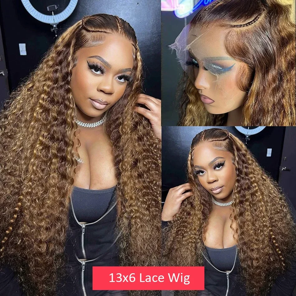 Highlight Wig Human Hair Deep Wave Frontal Wig 13x6 Hd Lace Front Remy Brazilian Wigs 13x4 Water Wave Curly Wigs On Sale Wigs