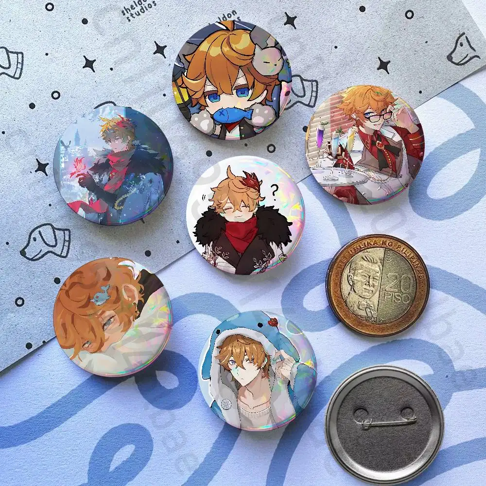 

G-Genshin ImpactTartaglia Pins 58mm Cute Cartoon Badge Handmade Brooches for Backpack Accessories Jewelry Gifts