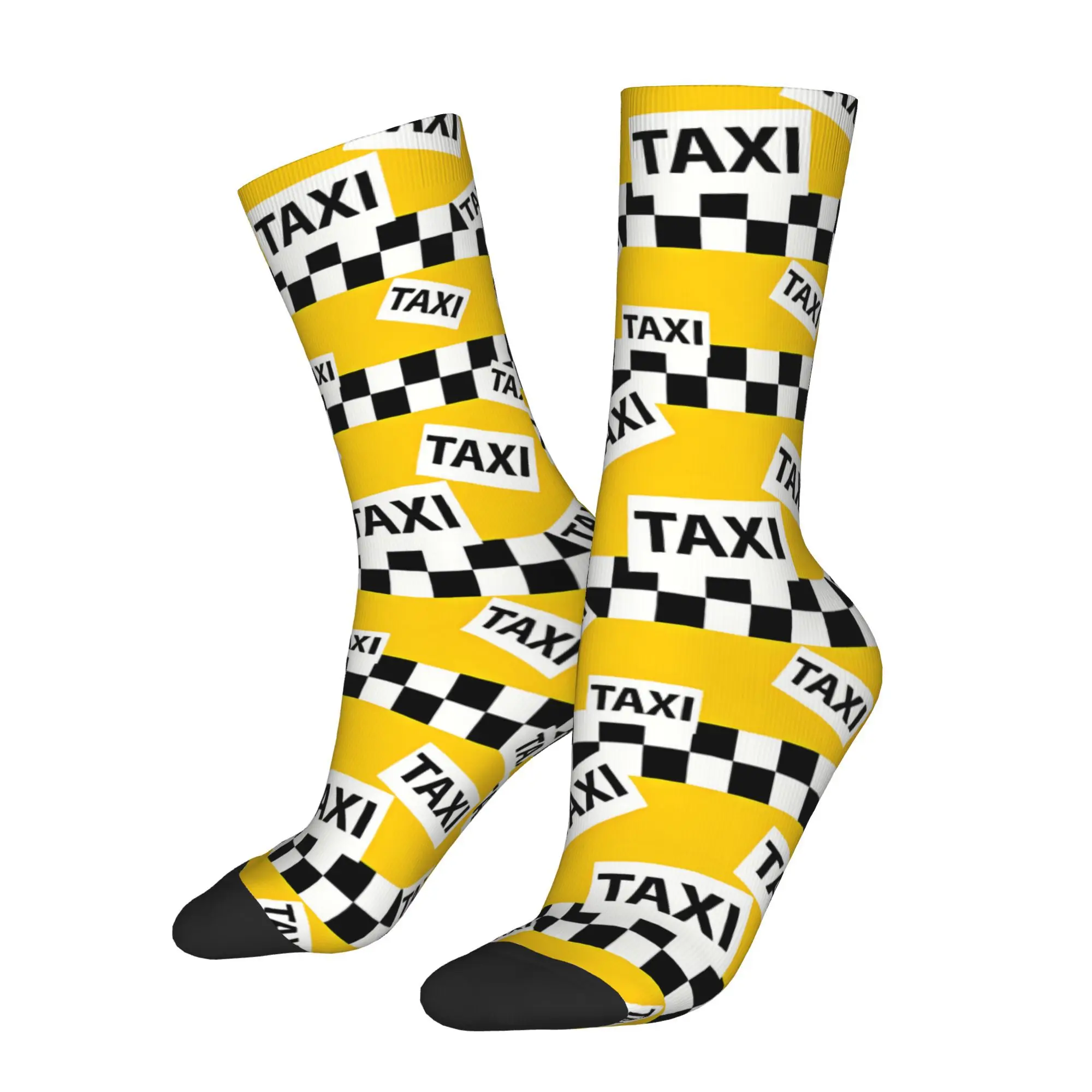 

New York Yellow Taxi Cab Sock Printed Man Polyester Fashion