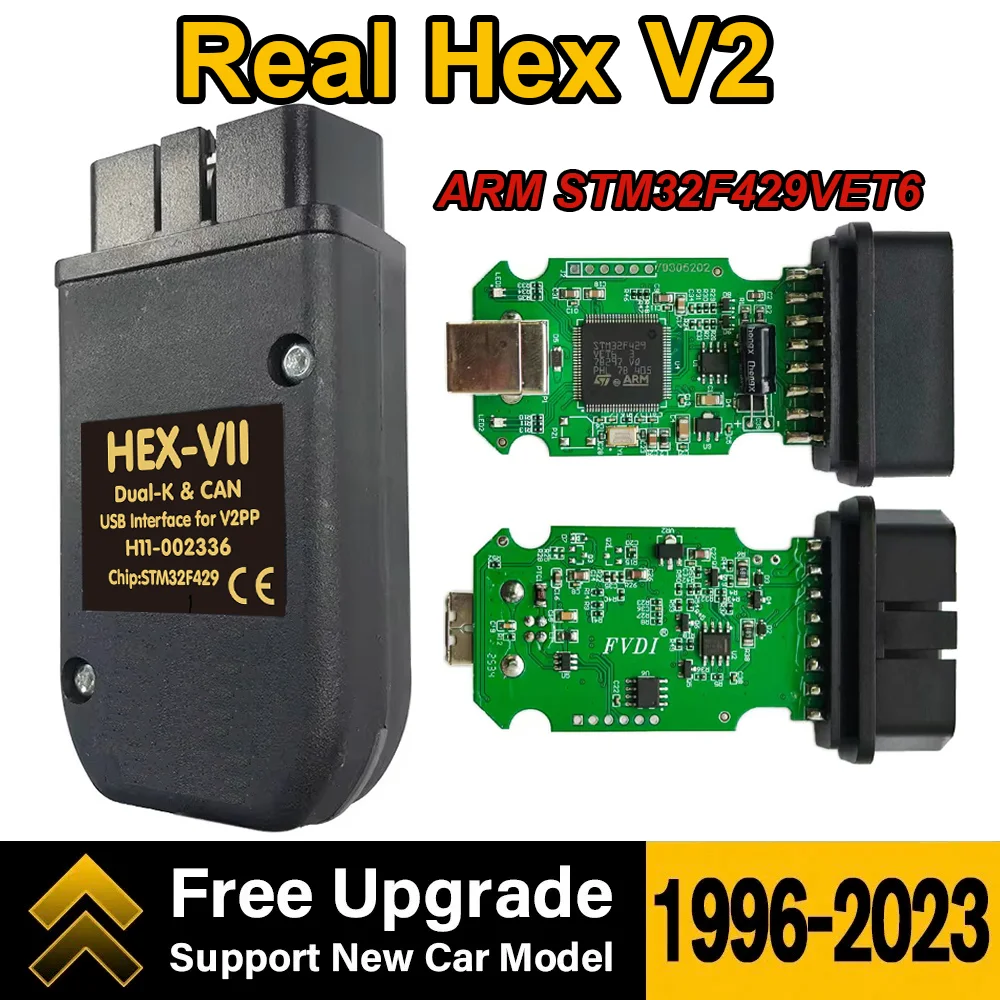 2026 Real Hex V2 VCDS Vag Com OBD2 Scanner 25.3.1 Interface VCDS VAGCOM avec mises à jour logicielles gratuites illimitées, doté de la puce ARM STM32F429 Hex-V2