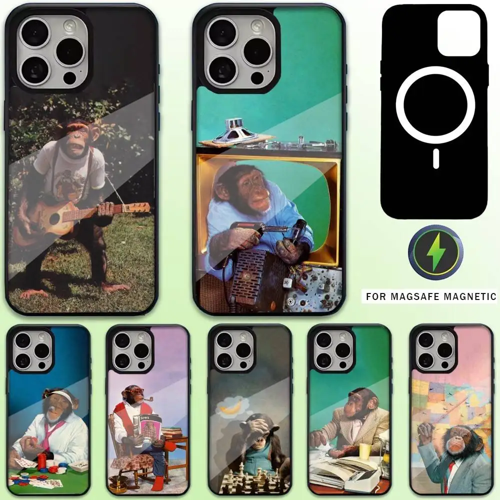 

Monkey Gorilla Ape COOL Phone Case For iPhone17,16,15,14,13,12,11 Plus,Pro Max Magnetic For Magsafe Wireless Charging