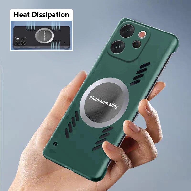 Biruiqu For VIVO V70 Bezel-less Case Magnetic Attachment Slim Heat Dissipation PC Phone Case view 2
