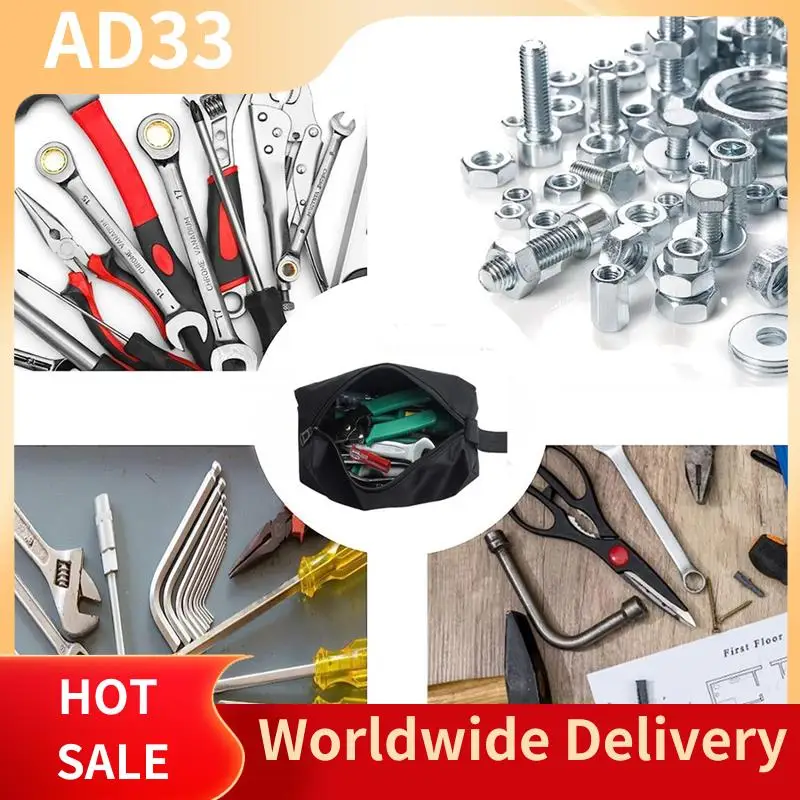 Mejores OFERTAS, paquete de 3 bolsas de herramientas pequeñas, bolsas de herramientas multiusos, bolsa con cremallera de fondo plano, bolsa de herramientas de lona Oxford impermeable, duradera Ea