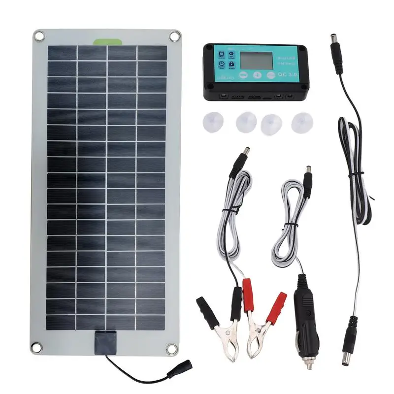 Solar Battery Charger 30W solar car battery charger with controller Plug and Play Solar Panel Trickle Charging Kit with Lighter