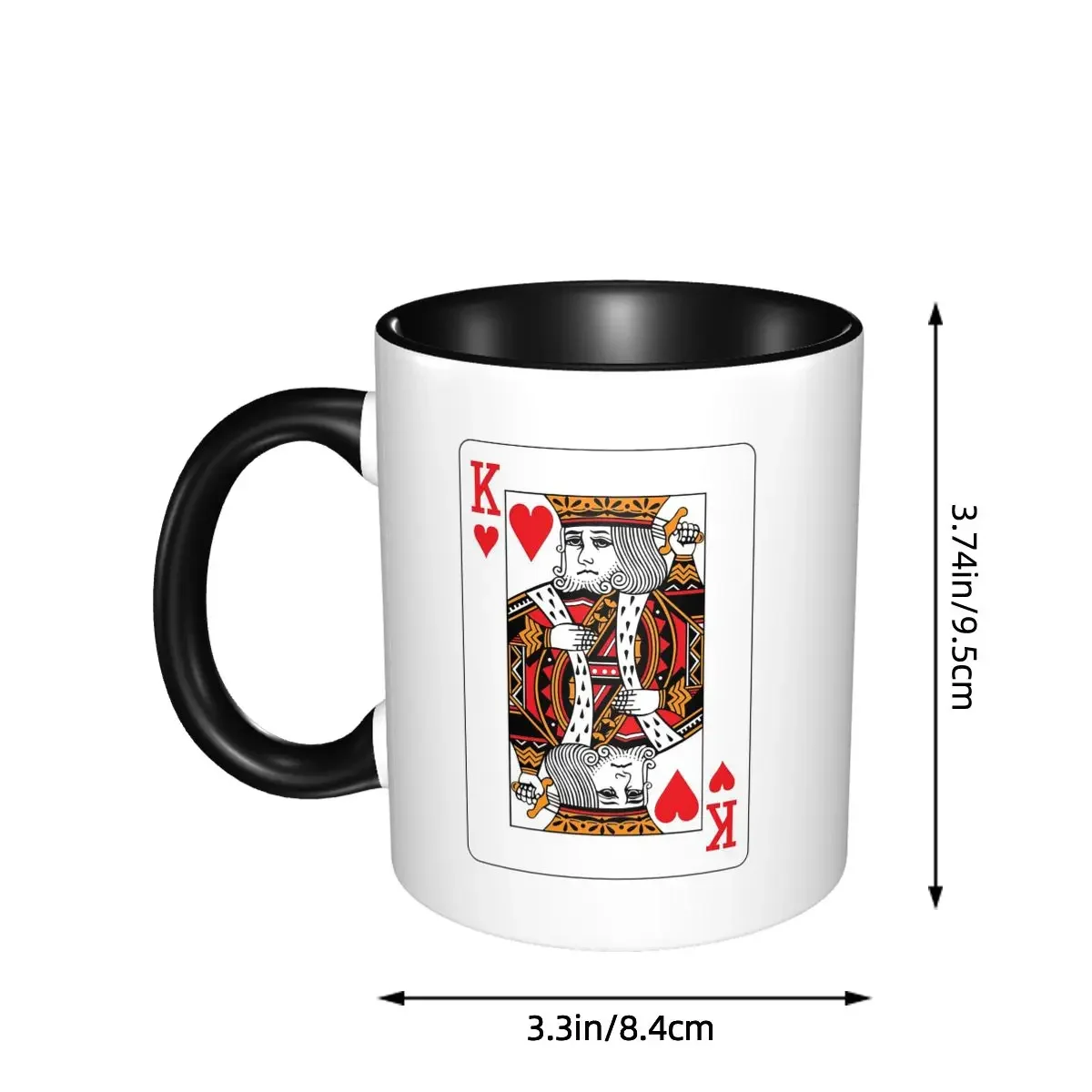 King Of Hearts Poker Playing Card Mug Funny Ceramic Coffee Cups Tea Mugs Milk Cup Drinkware Gift for Woman Man