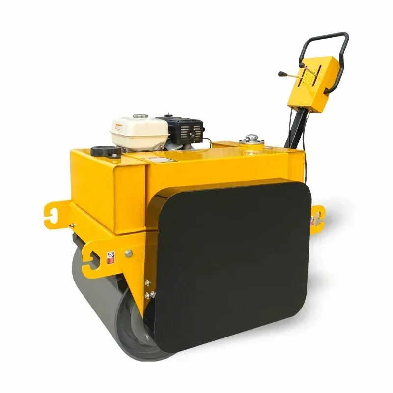 Walking behind double drum vibratory gasoline diesel  small compaction roller compactor  ton hand compact mini road roller