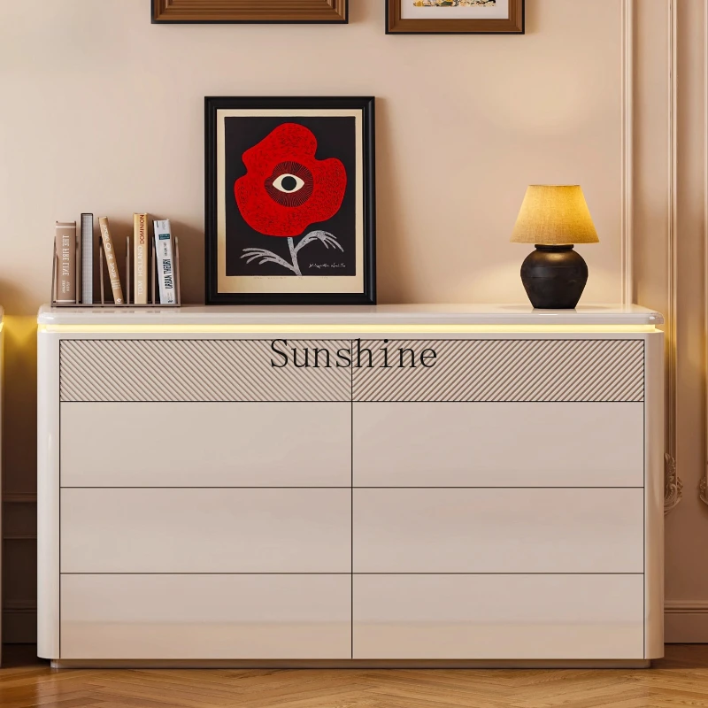 

Cream wind against the wall, locker, bedside storage, dresser, chest and cabinet integrated