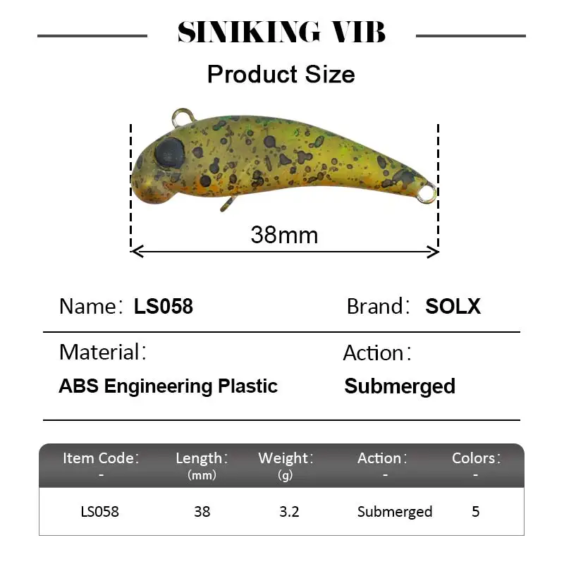 Bottom Swimmers 38mm 3.2g Wobblers Vibration for Trout Angler\'s Fishing Lures Hardbaits