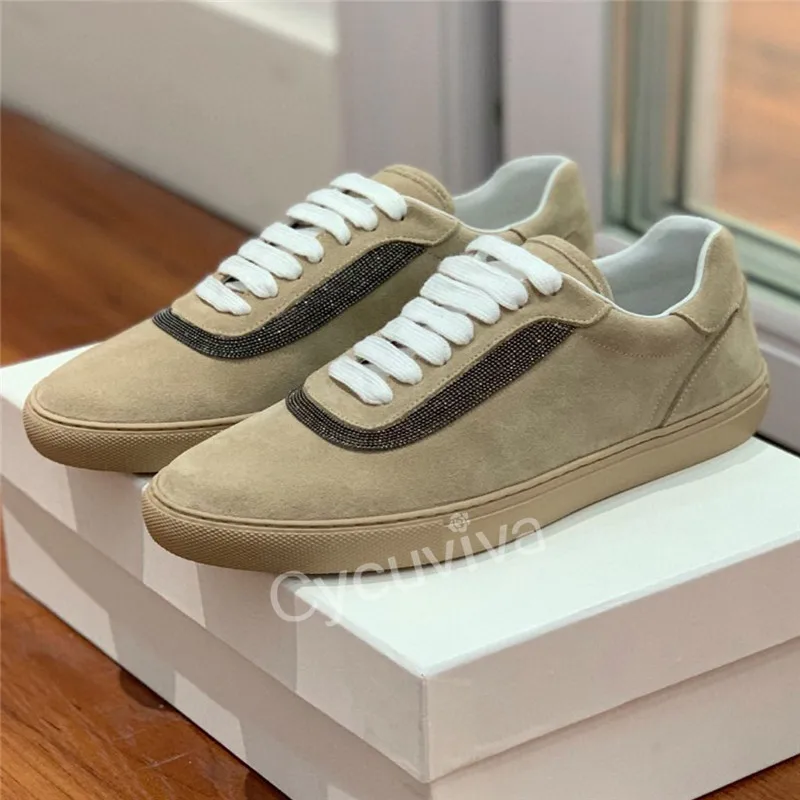 

Designer Brand Suede Flat Loafers Shoes Woman Round Toe Lace Up Platform Ladies Shoe Summer Casual Holiday Running Driving Shoes