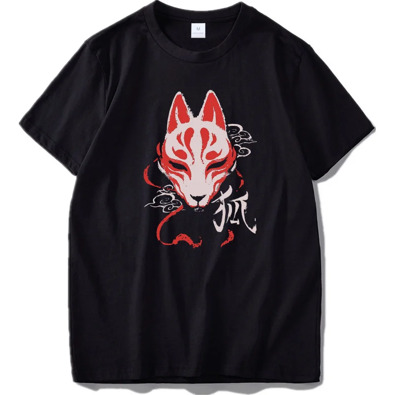 

FPJapanese Fox T Shirt Culture Chinese Demons Design Graphic Tshirt Homme Size 100% Cotton T-shirt Gifts