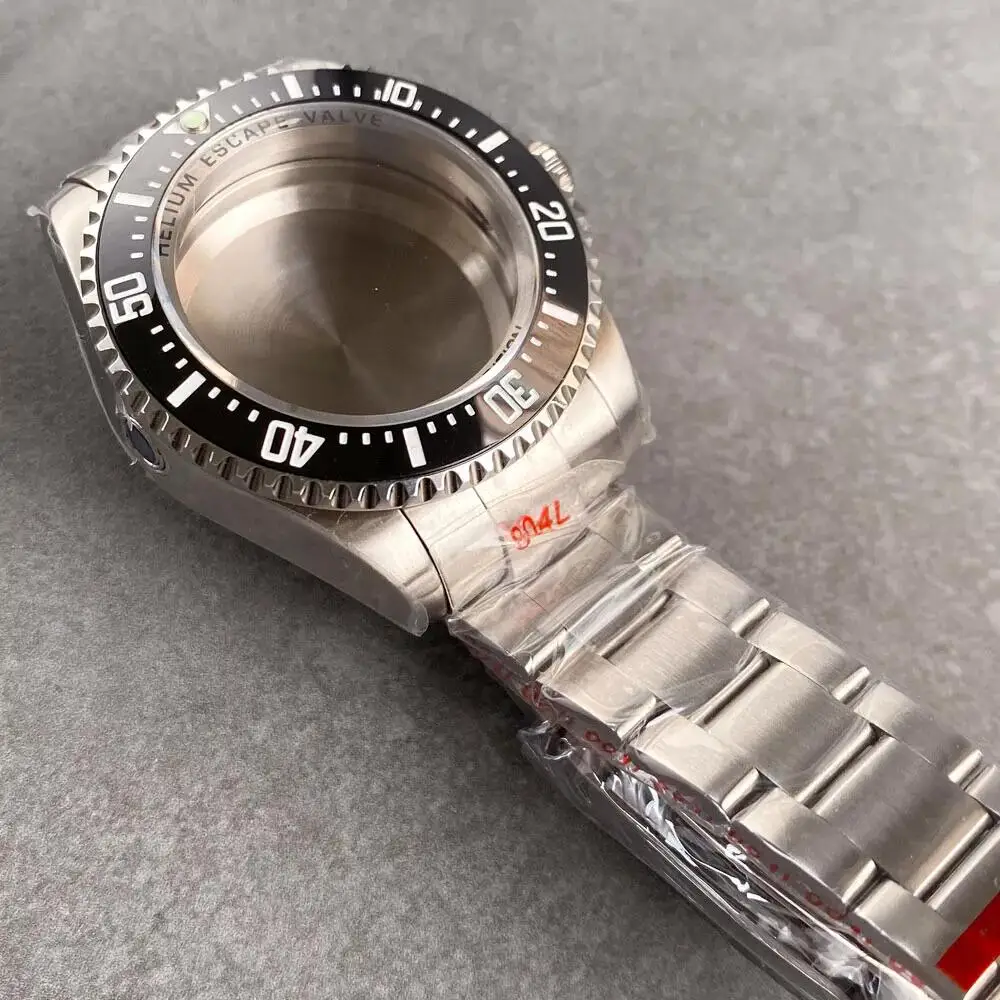 Big 43mm Big Watch Case with Bracelet Sapphire Glass Watch Case Fit DEEP SEA Homage Japan NH35A NH36A NH34A ETA 2824 2836