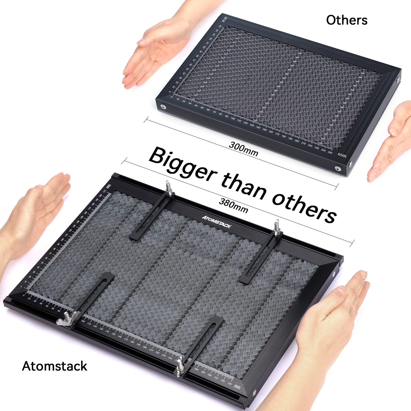 ATOMSTACK Honeycomb Workbench 범용 CO2 또는 다이오드 조각 기계 오프셋 또는 변형 없음 빠른 열 손실