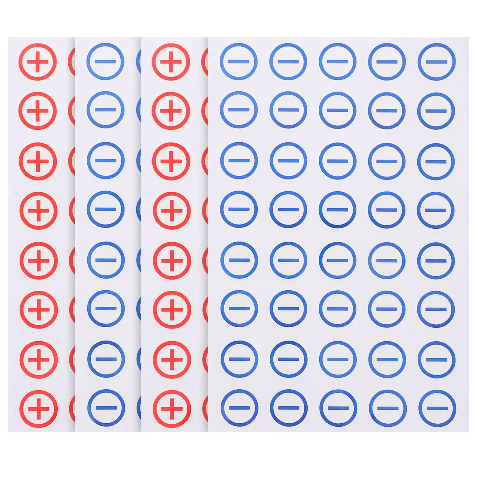 Etiquetas adhesivas redondas de polaridad de 20mm para baterías, máquinas eléctricas, cumplimiento de seguridad, identificación clara, adhesivo fuerte