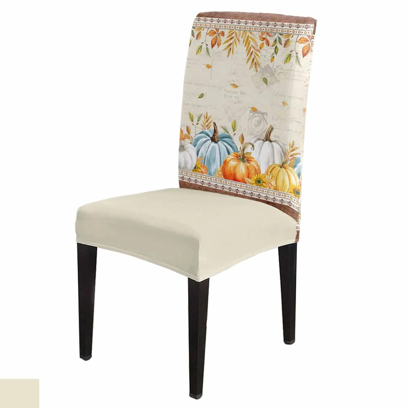

Southwest Wind Pumpkin Leaves Spandex Chair Cover Office Banquet Chair Protector Cover Stretch Chair Cover for Dining Room