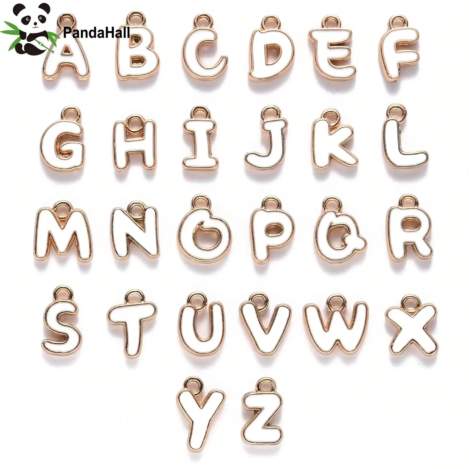 PandaHall 26Pcs/set Alphabet Charms Enamel Letter A-z Pendants for Women Necklace Earrings Jewelry Accessories Making