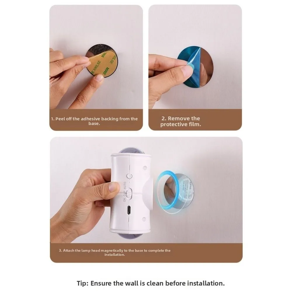 

Human Body Detection Night Light Automatic Sensing 7 Color Wall Lamp Type-C Rechargeable Room Decor Light Home Decoration