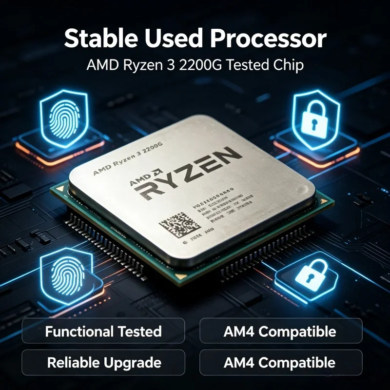 Chip Zen Quad Core AMD R3 2200G, Socket AM4, 19MB de Caché, para PC de Principiantes, Juegos en Línea Casuales y Reproducción de Video