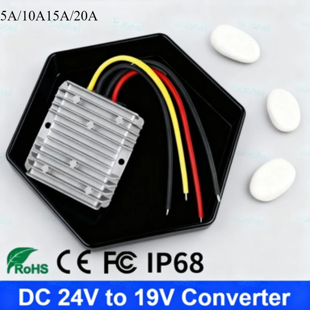 

DC 24V to 19V 5A 10A 15A 20A Step Down Power Converter Voltage Auto Regulator Reducer Buck Power Supply Module for Car ROHS CE