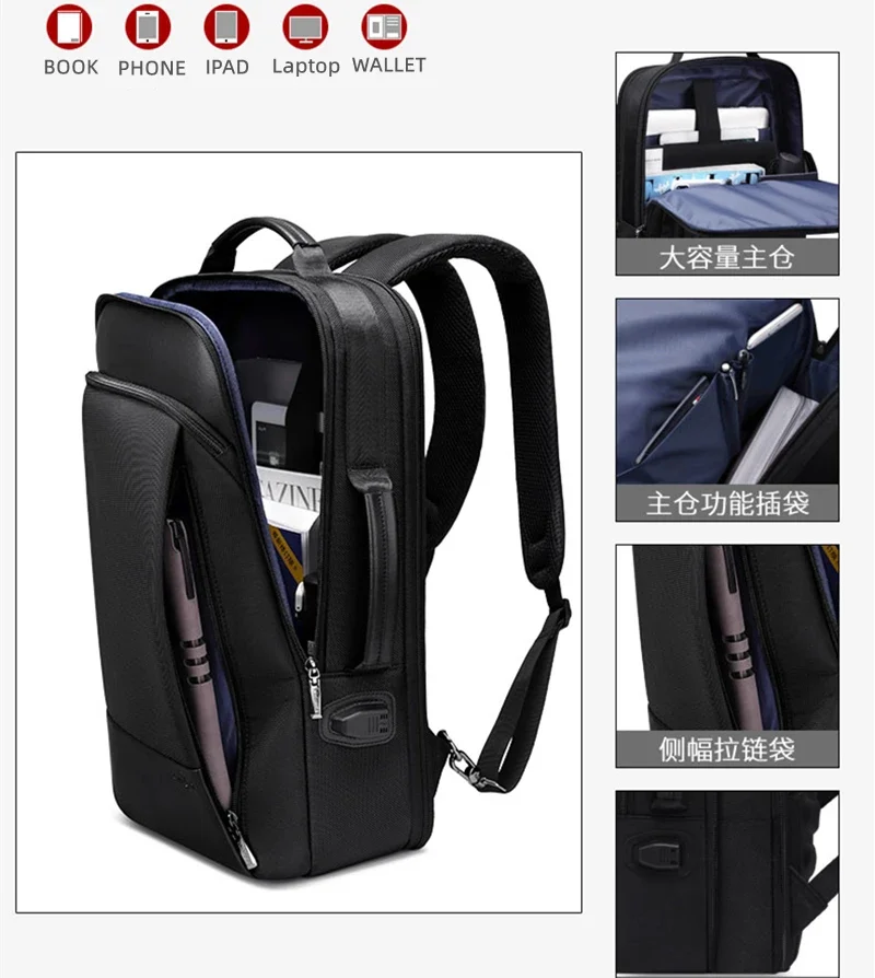 Zaino da uomo wiliampolo zaino Casual in pelle di vacchetta 15.6 ''borsa per Laptop zaino da viaggio all'aperto di grande capacità