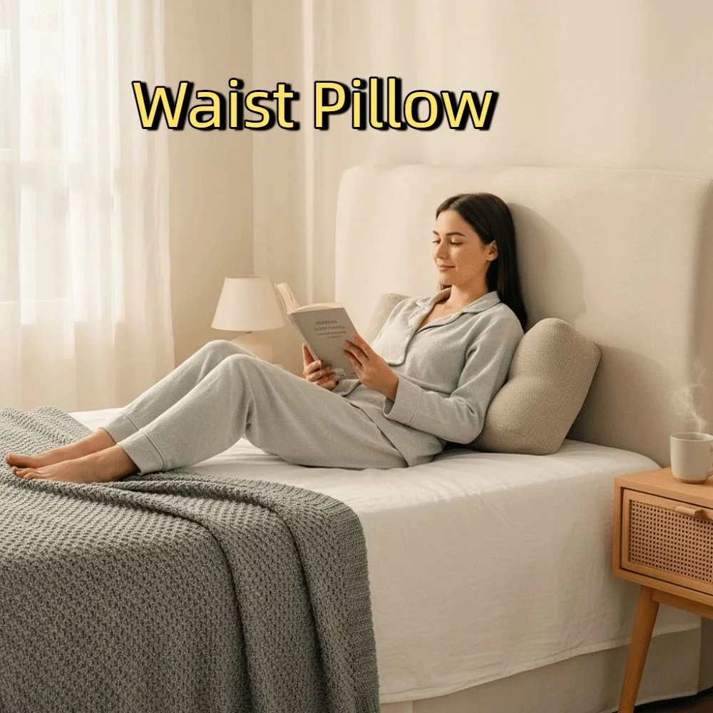 استرخاء خصرك وسادة خصر كتان ناعمة سميكة وسادة قطنية مريحة قابلة للغسل وسادة دعم قطني كرسي مكتب