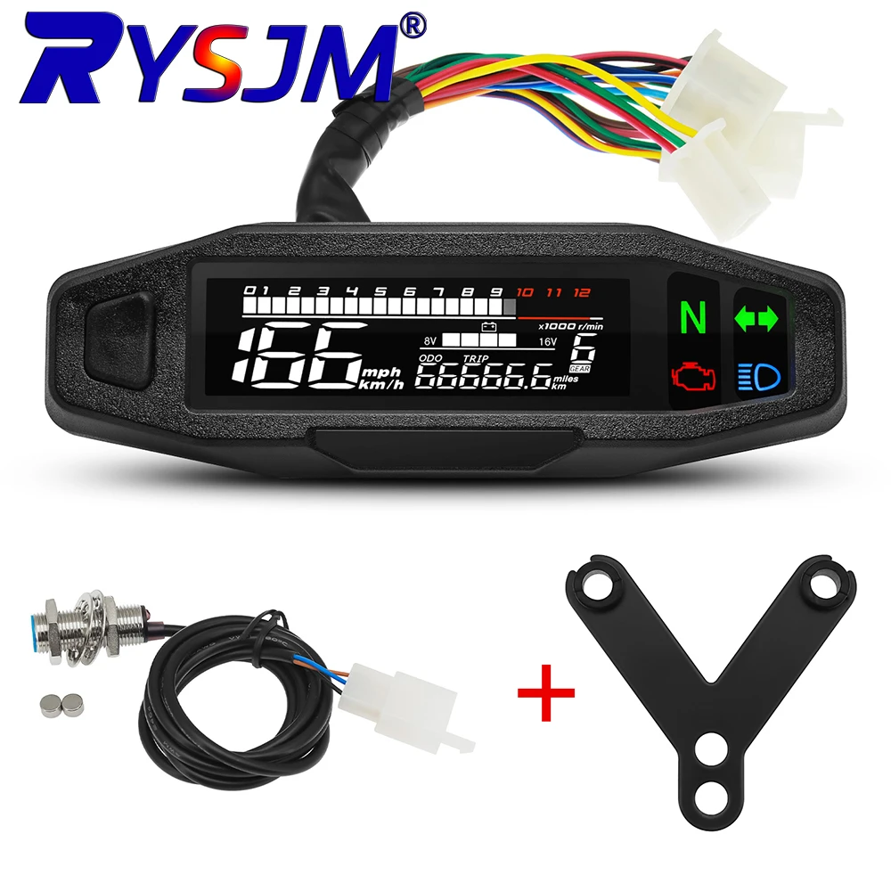 

Цифровая приборная панель LED 12000 об/мин с спидометром, тахометром, указателем поворота, датчиком скорости и Y-образным кронштейном для российского KR200