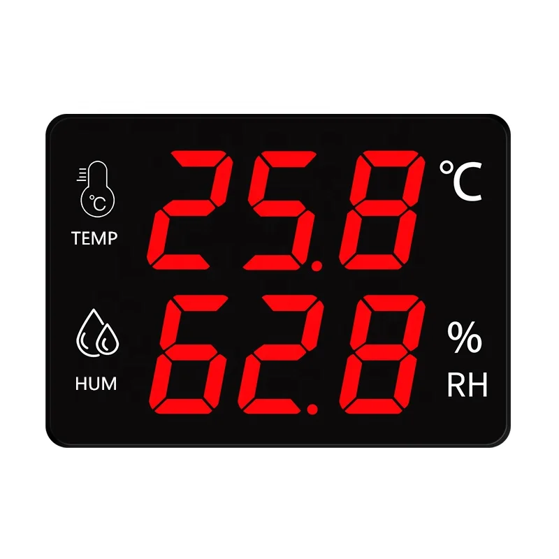 Top Alarm Clock Thermometer And Hygrometer Temperature Humidity Meter Digital Display with Large Screen