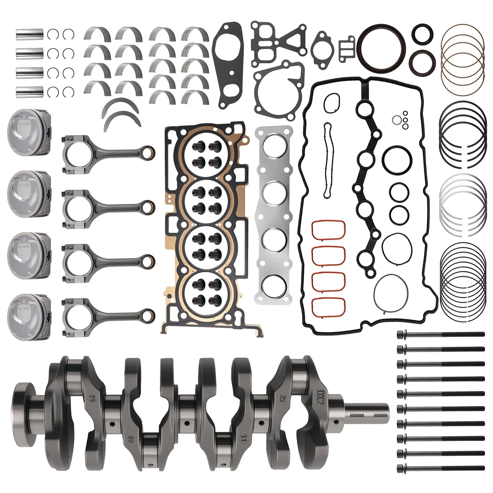 Engine Rebuild Overhaul Kit - Crankshaft / Con Rods For HYUNDAI KIA G4KJ 2.4L