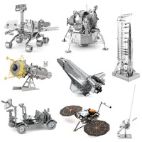 3D Metal Puzzle Space Exploration Fighter Space Shuttle Voyager Mars Probe Mars Lander B-17 F15 Fighter Assembly Model Toys Gift