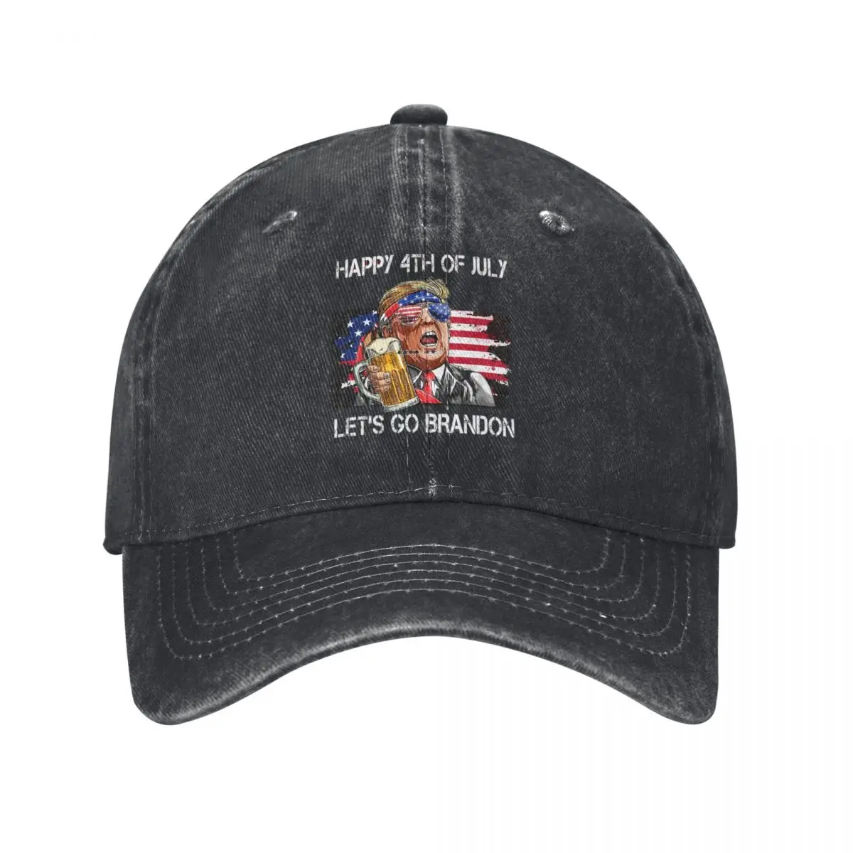 Happy 4th Of July Let's Go Brandon Trump Beer America US Baseball Caps Peaked Cap Sun Shade Hats for Men official-website