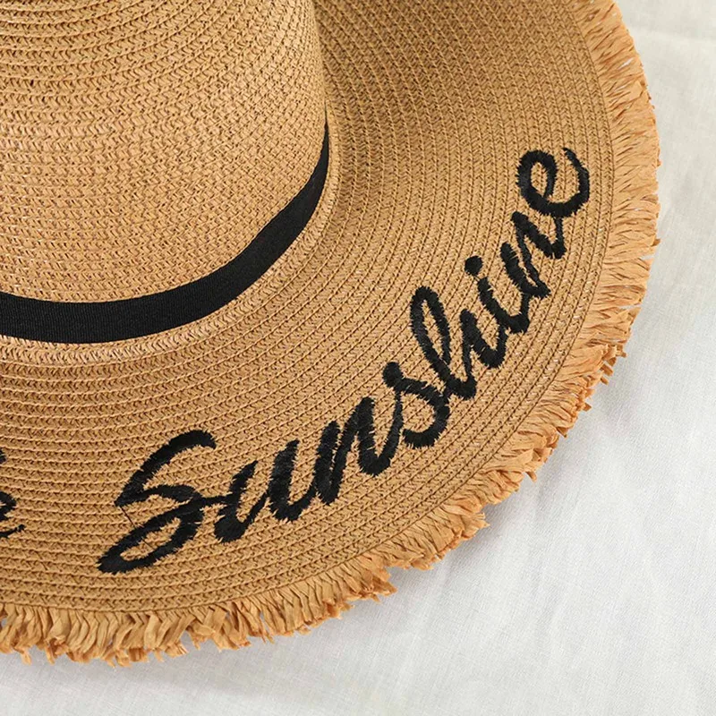 Große Chapeau Frauen Sommer Panama Strand Urlaub Headwear Übergroßen Hawaii Sonne Hüte Breiter Krempe Elegante Stroh Eimer Hut Kirche