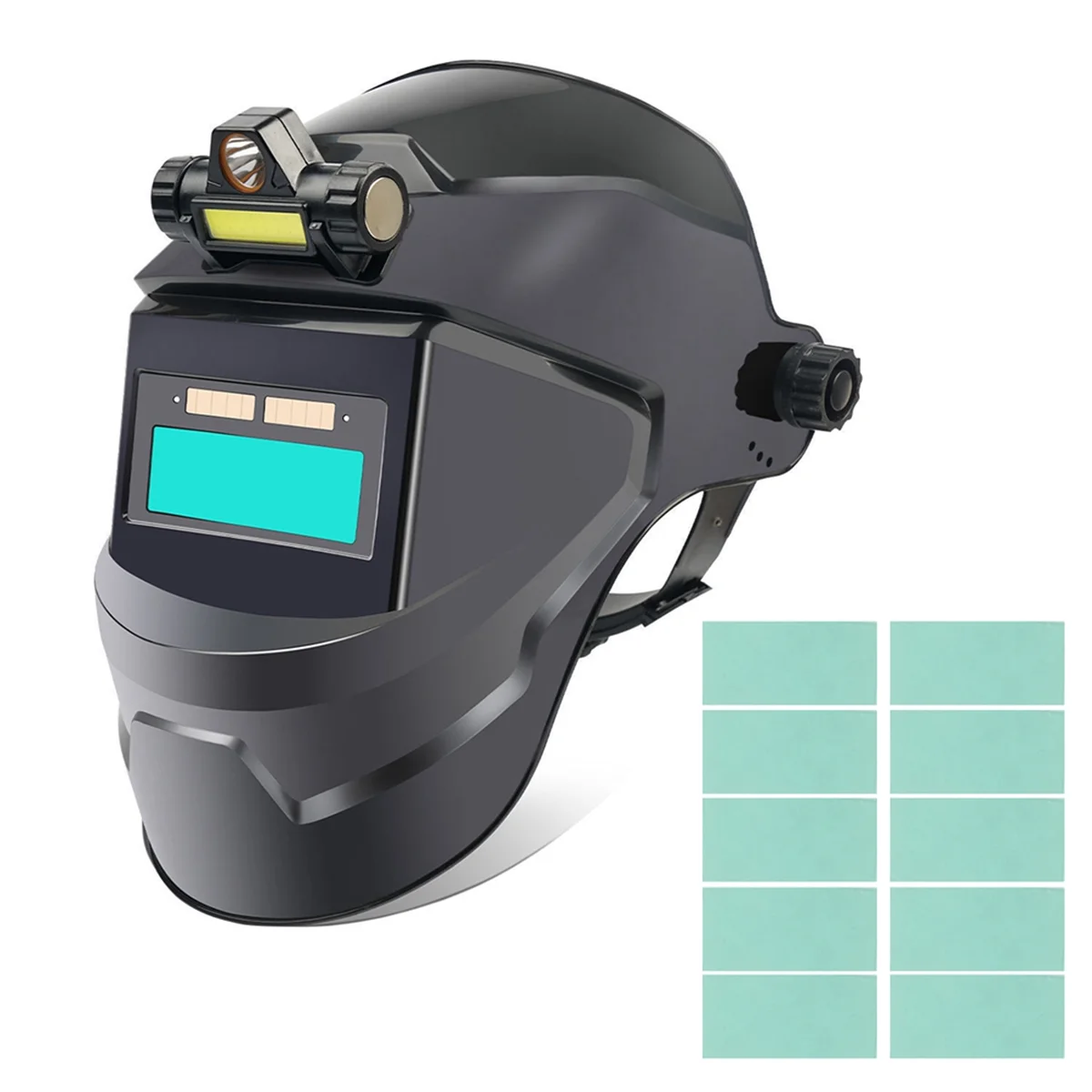 Auto Darkening Welding Helmet Welding Mask with LED Light Solar Powered Welder Helmet Face Mask with 10 Protective Film