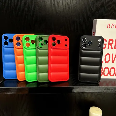 다운 재킷 소프트 모바일 폰 케이스 아이폰 17 에어 16 15 14 13 12 11 XS XR X 8P 7P 프로 맥스 플러스 보호 충격 방지 쉘