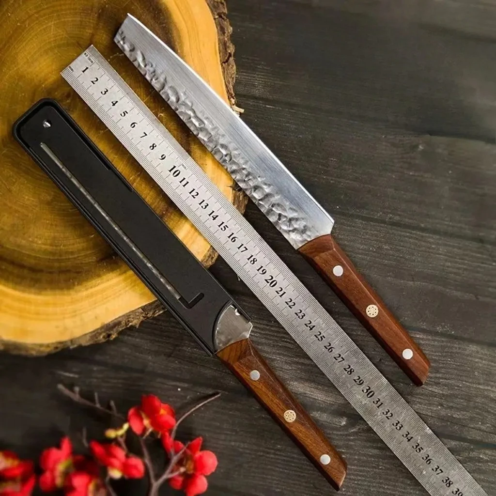 

Watermelon Knife 7.8-inch Blade Stainless Steel Fruit Knife Slicing Tools 5Cr15mov Non-stick Blade Wood Handle Fruit Knives