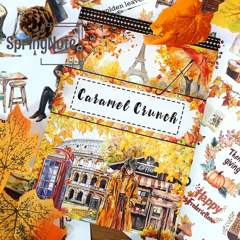 20Sheets Castle Princess Aesthetic Sticker Book Pre-Cut Blue Castle Flower Matte PET Washi Stickers For Scrapbooking Journal