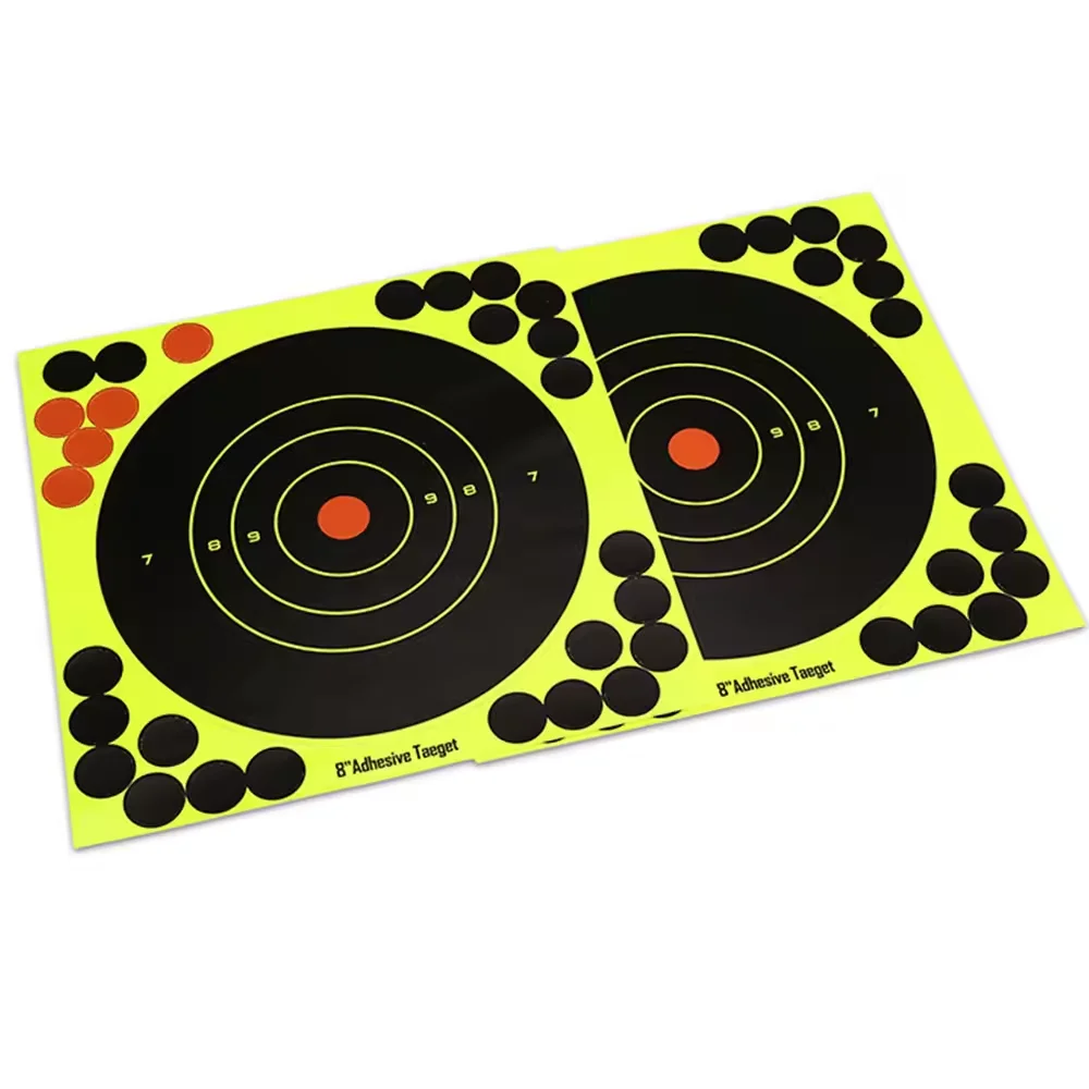 10sheets 8 inch Paper Reactive Splatter Shooting Target Sticker Self Adhesive Shooting Targets with Repair Paster