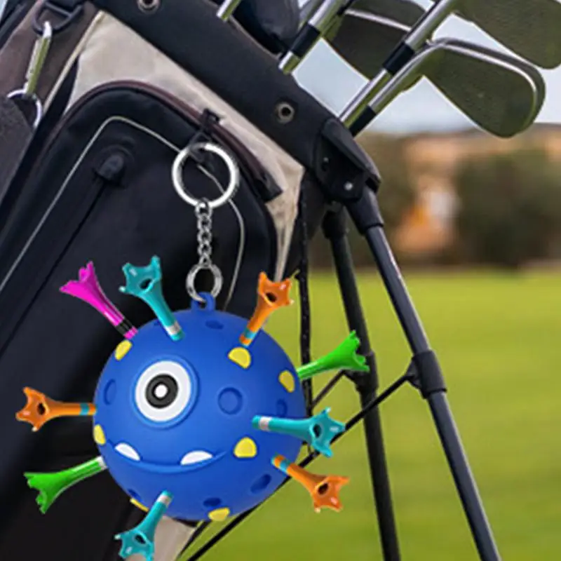 

Golf Tee Hanger Small Ball Tee Holders Novelty Keychain Accessory Golf Ball Tee Holder Colorful Golf Gift Accessories For Golf