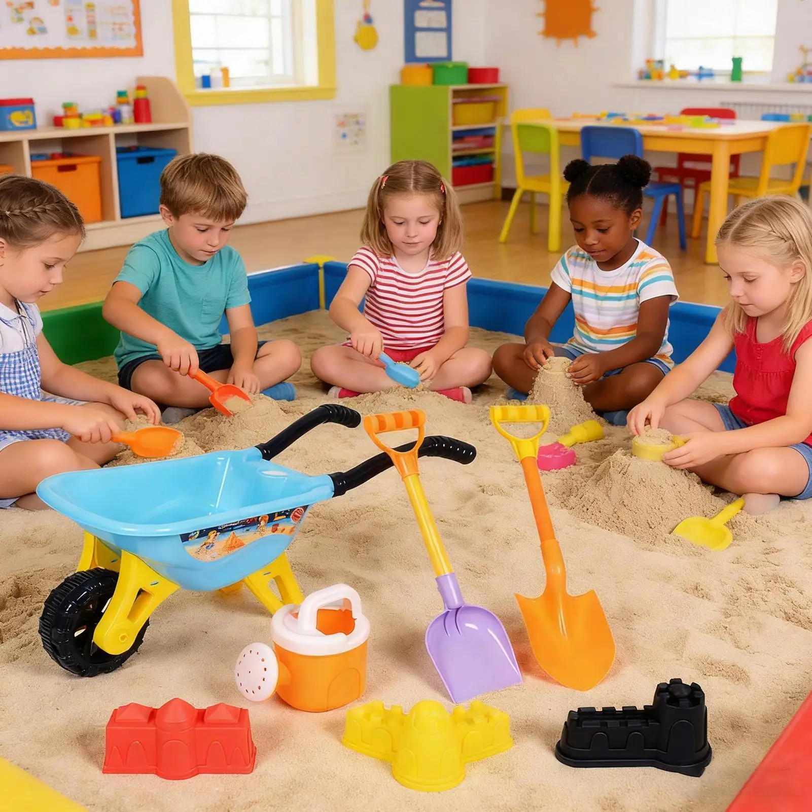 Beach Toys Set Portable Interactive Bright Sandbox Sand Toys Building Set For Family Party Party Backyard Lawn Lawn Playground