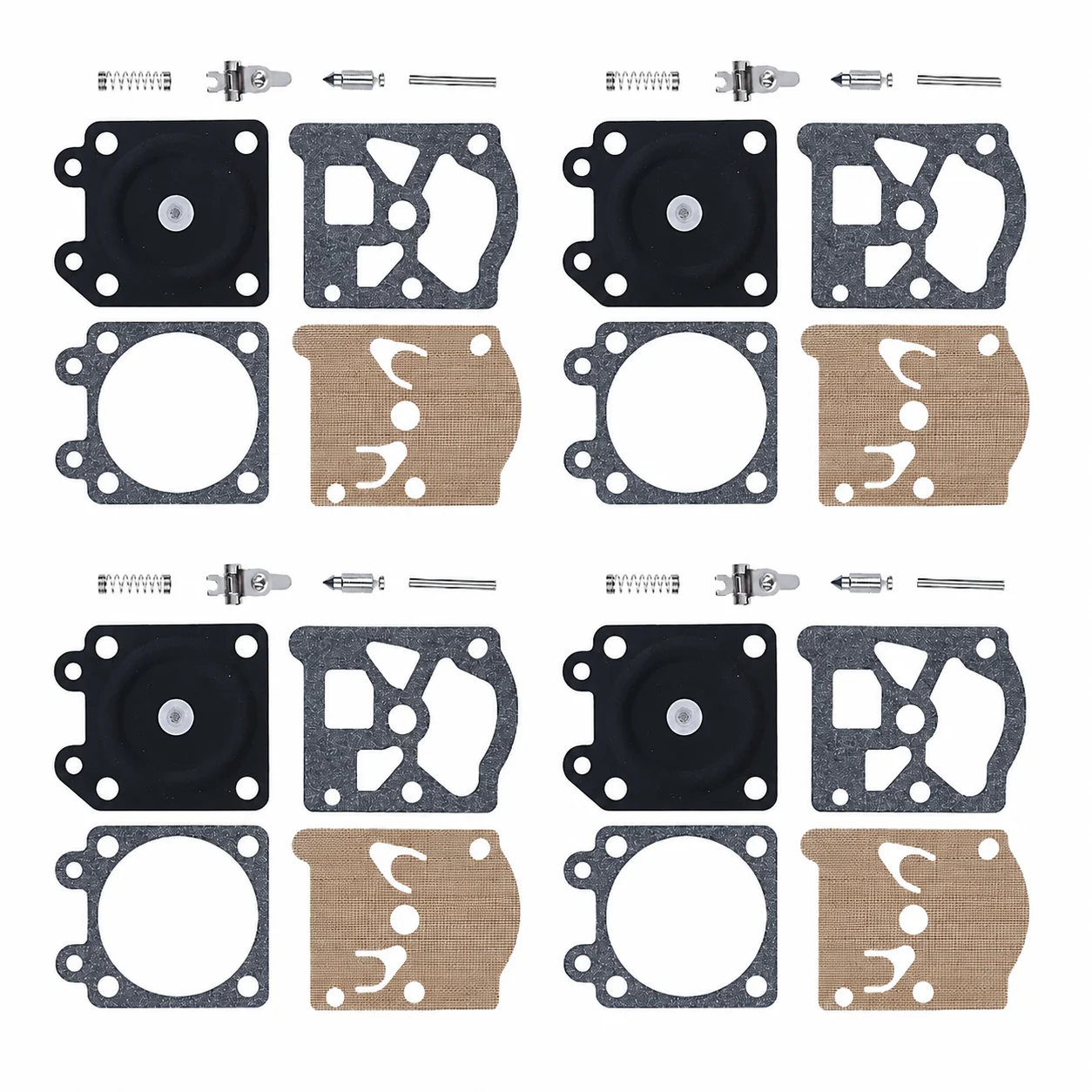 Carburetor Repair Kit for Partner 350 351 370 371 420 Chainsaw, 4Pcs Carb Rebuild Kit for Walbro 33-29 Replacement Saw Parts