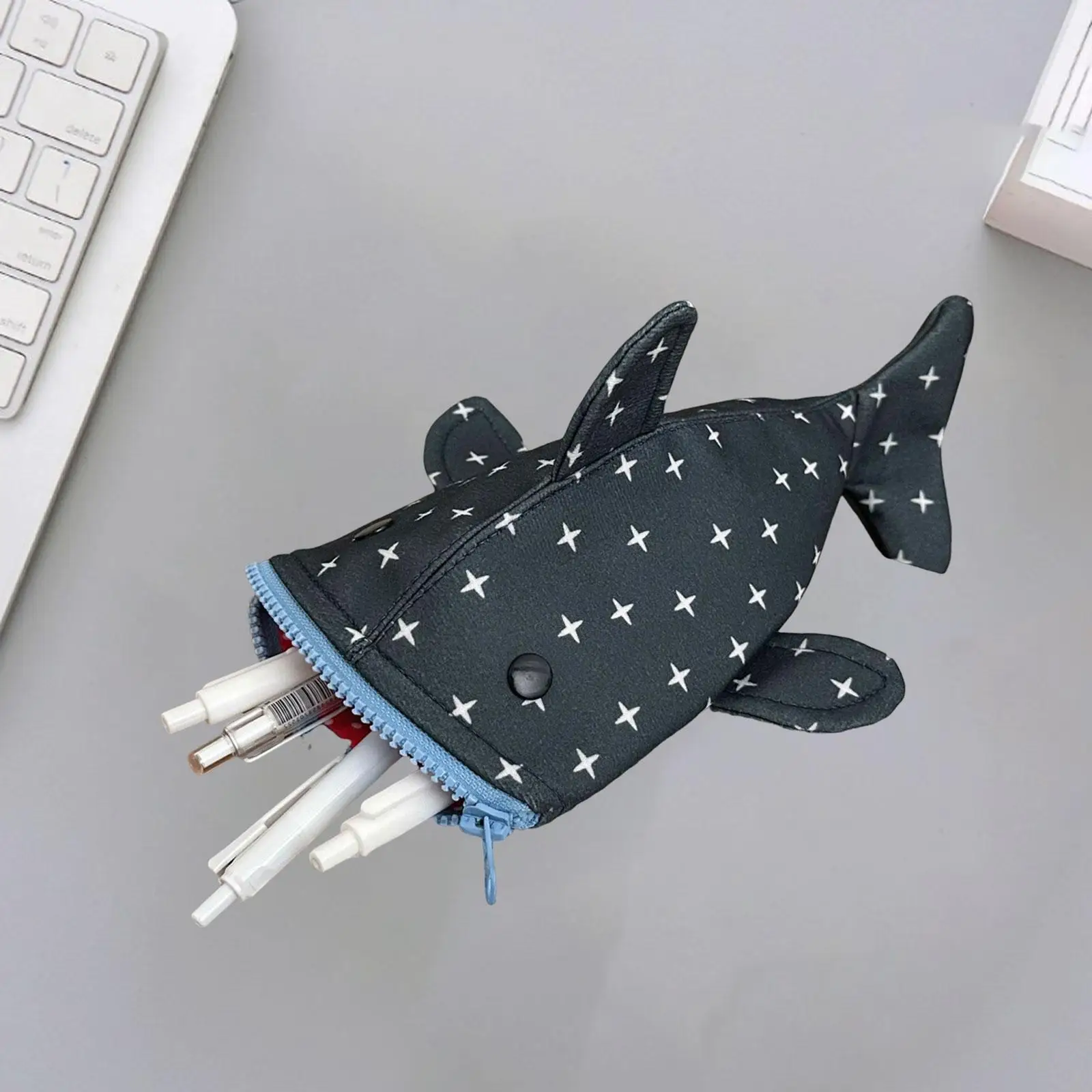 

Creative Shark Zipper Pencil Bag Organizer for Travel & Office Storage Accessory, 10.2inchx5.1inch