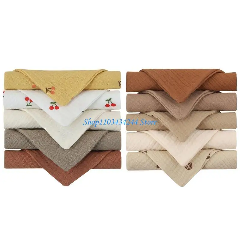 

10 шт., детские полотенца из слюны, муслиновая ткань, салфетки для рук и лица, нагрудник, носовой платок, мочалка