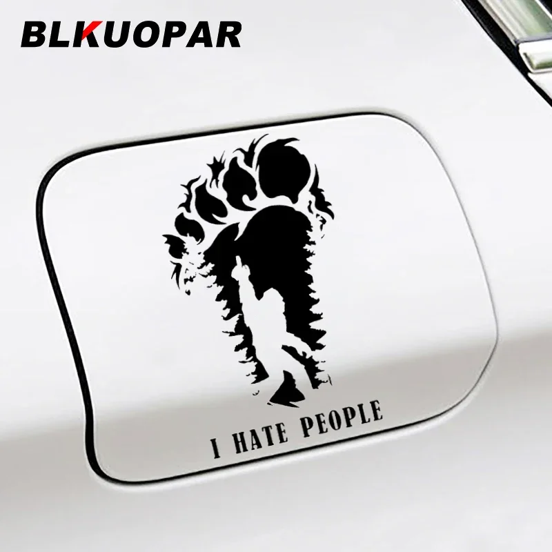 

BLKUOPAR I Hate People Footprint Gorilla Provocation Car Stickers Graphics Personality Decal Trunk Helmet Motorcycle Decoration