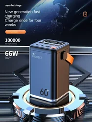 Super fast charging power bank 100000 milliampere outdoor mobile power supply, large capacity emergency camping equipment