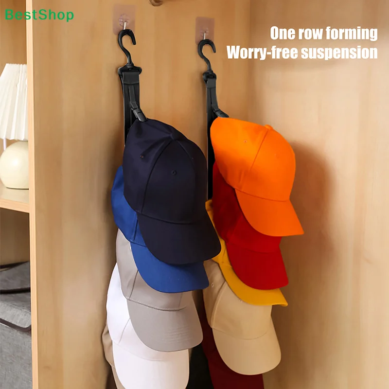 〔R〕Vertical Cap Storage Rack - Door-Mounted Hat Organizer for Baseball Caps and Beanies(With 8pcs clips)