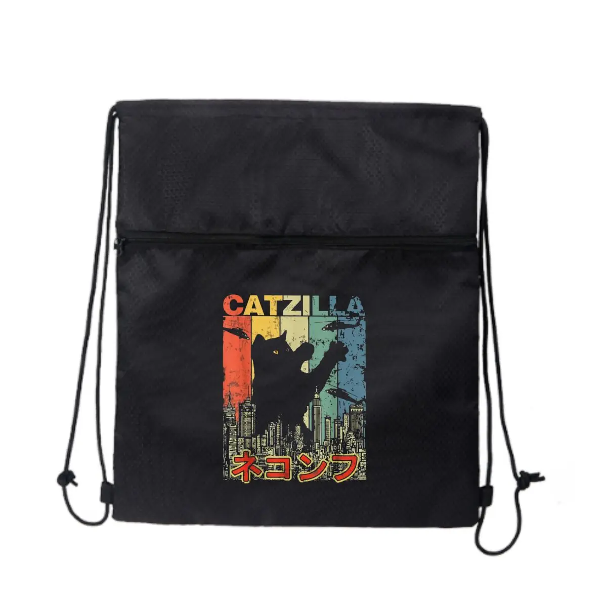 

Дизайн Catzilla с красочным узором Сумка на молнии на шнурке Park Stroll: вмещает закуски и игрушки