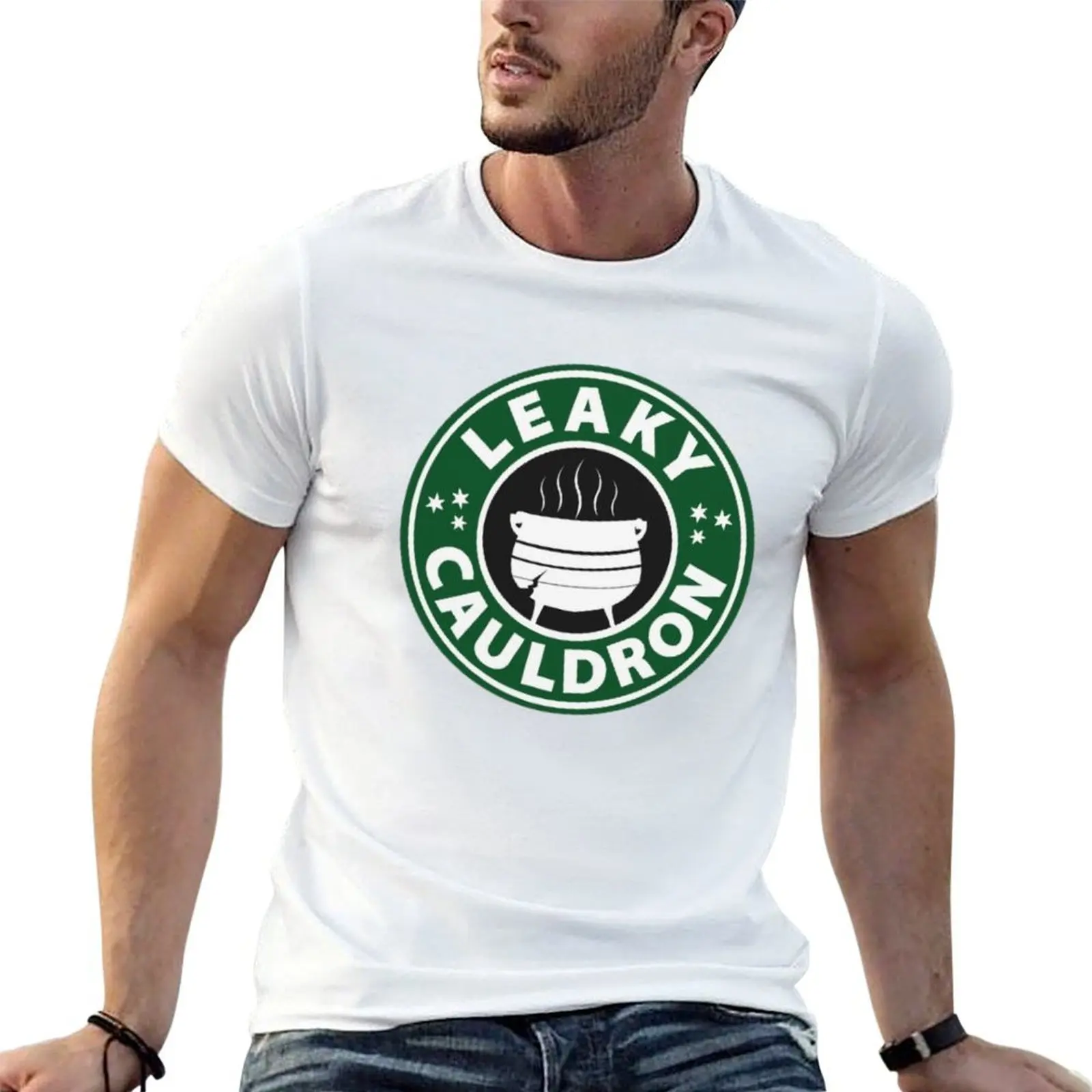 

for shirt man Cauldron Leaky cotton plain t man heavy shirts t package Green oversize cotton black anime t-shirt T-Shirt